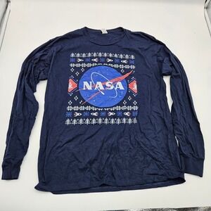 Mens NASA Ugly Christmas Sweater Long Sleeve T Shirt‎ Size Large